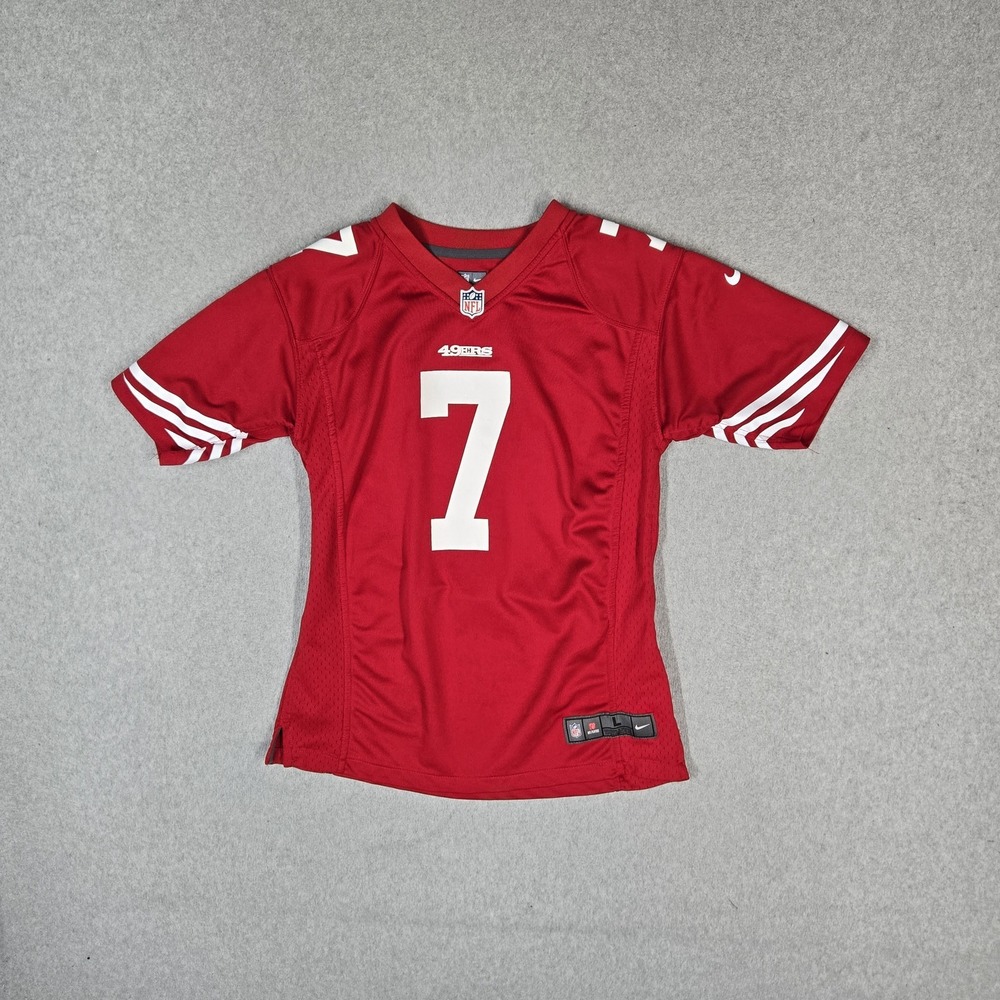 San Francisco 49ers Boys Jersey L Red Colin Kaepernick #7 Nike Swoosh Logo NFL